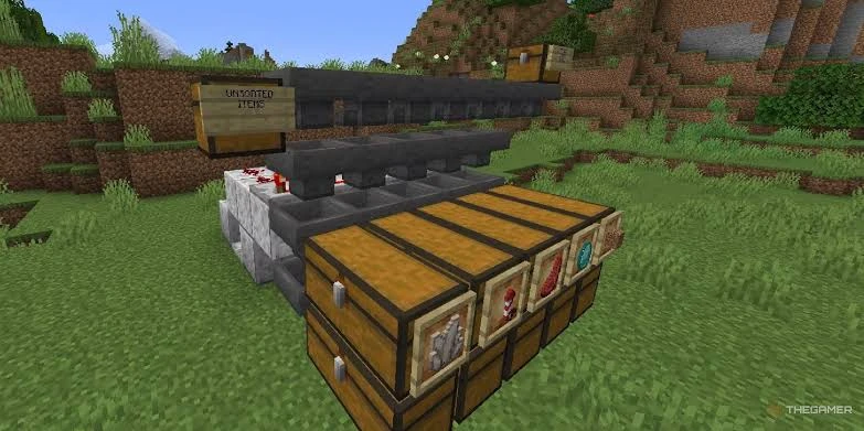 Minecraft Redstone Builds: 5 Useful Ideas You Should Try 3. Automatic Item Sorter 2